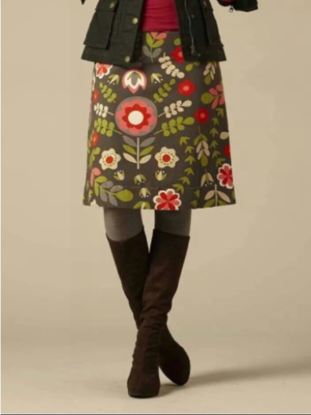 Boden Mod Floral A-Line Skirt Size US 2 EUC